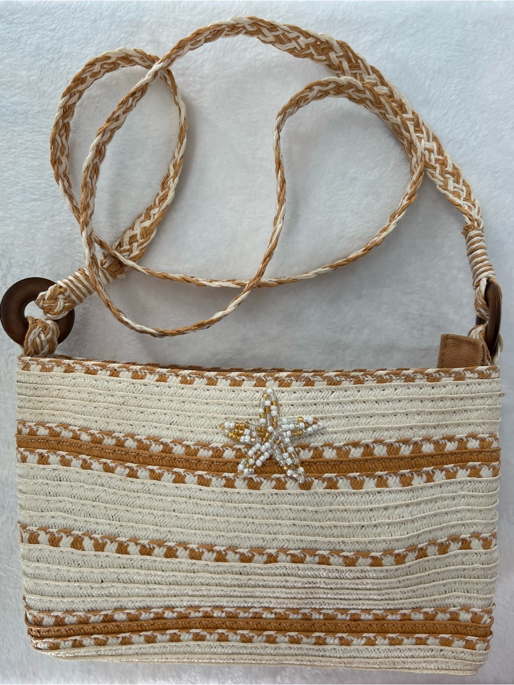 Capelli Strawworld Woven Straw Starfish Purse Beach Resort Wear Vacation Cruise